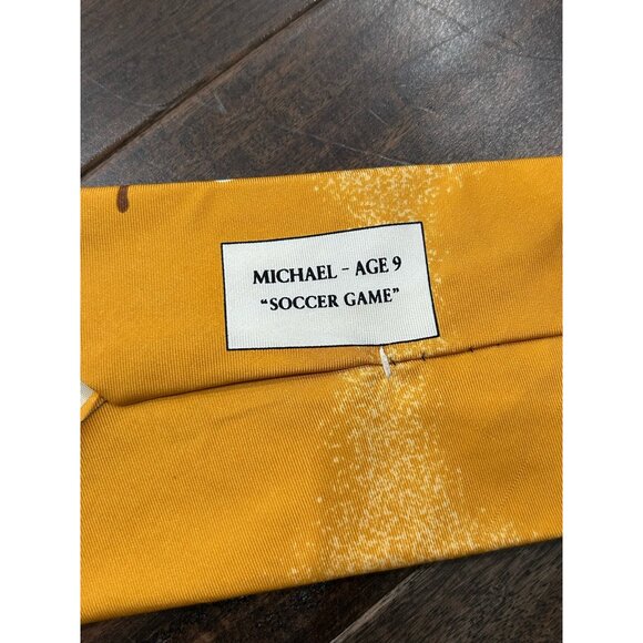 Save The Children 100% Silk Soccer Game Tie By Michael Age 9 - Picture 3 of 7